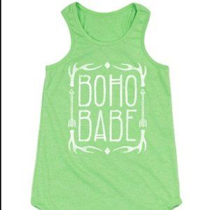 Girl's Lime Boho Babe Racerback Tank Sz L